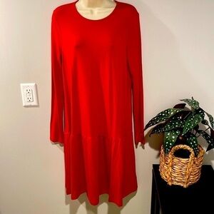 NEW - GAP Long Sleeved T-Shirt Dress with Drop Waist Size Small TALL